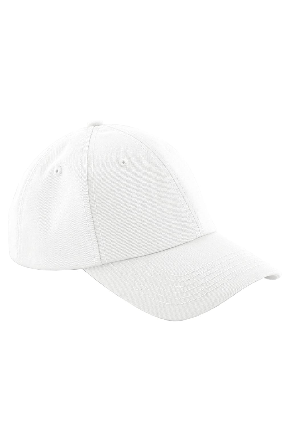 Beechfield® Unisex Authentic 6 Panel Baseball Cap (Solid White)