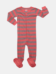 Kids Clearance Footed Rose & Antler Stripes Pajamas