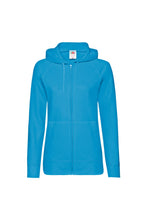 Load image into Gallery viewer, Fruit Of The Loom Ladies Fitted Hooded Sweatshirt (Azure Blue)