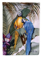 Load image into Gallery viewer, 11 x 15 1/2 in. Polyester Parrots Blue and Gold Macaws Garden Flag 2-Sided 2-Ply