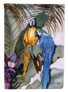 11 x 15 1/2 in. Polyester Parrots Blue and Gold Macaws Garden Flag 2-Sided 2-Ply