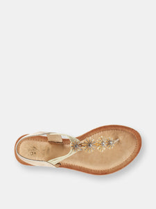 Carlie Gold Flat Sandals