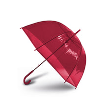 Load image into Gallery viewer, Kimood Automatic Opening Transparent Dome Umbrella (Red) (One Size)