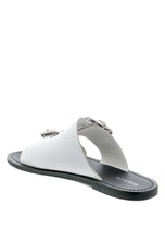 Load image into Gallery viewer, Kelly White Flat Sandal With Buckle Straps