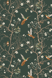 Eco-Friendly Bird Tree Wallpaper