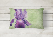 Load image into Gallery viewer, 12 in x 16 in  Outdoor Throw Pillow Purple Iris by Malenda Trick Canvas Fabric Decorative Pillow