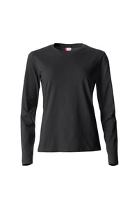 Womens/Ladies Basic Long-Sleeved T-Shirt - Black