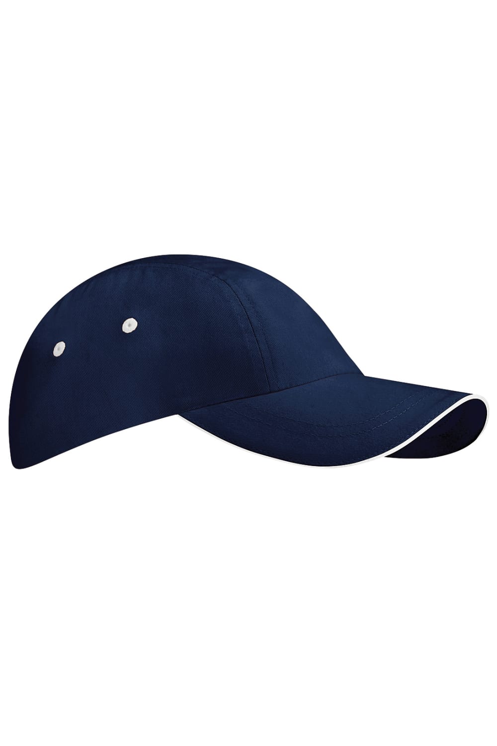 Beechfield Unisex Brushed Cotton Sports Baseball Cap / Headwear (French Navy/White)