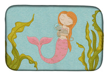 Load image into Gallery viewer, 14 in x 21 in Mermaid and Cat Underwater Dish Drying Mat