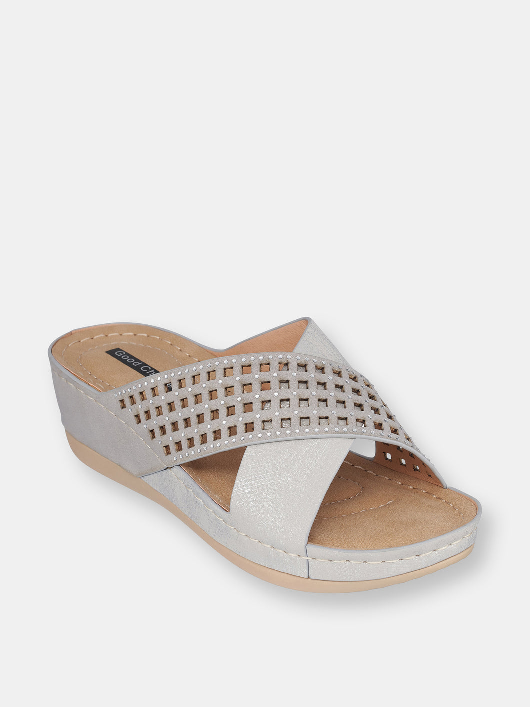 Isabella Silver Wedge Sandals