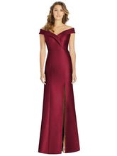 Load image into Gallery viewer, Off-the-Shoulder Cuff Trumpet Gown with Front Slit - D760