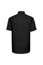 Load image into Gallery viewer, Russell Collection Mens Short Sleeve Easy Care Oxford Shirt (Black)
