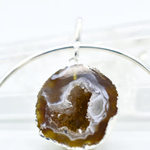 Load image into Gallery viewer, Plated Agate Geodes In Circle Pendant Or Necklace