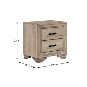 Lindley 2-Drawer Natural Nightstand