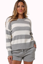 Load image into Gallery viewer, Cotton/Cashmere Rugby Stripe Crew Sweater