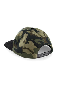 Beechfield Camouflage Retro Snapback Cap (Pack of 2) (Jungle Camo/ Black)