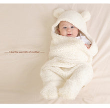 Load image into Gallery viewer, Baby Soft Plush Warm Newborn Infant Bear Shaped Hooded Swaddle Blankie Wearable Swaddle Sleeping Bag For Infant Boys Girls