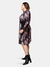 Load image into Gallery viewer, Kara Wrap Dress In Purple Potion (Curve)