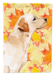 11 x 15 1/2 in. Polyester Yellow Labrador #2 Fall Garden Flag 2-Sided 2-Ply