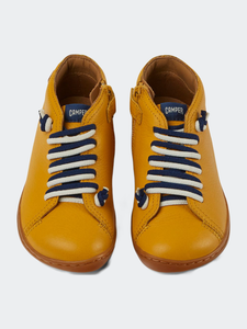 Unisex Yellow Leather Peu Boots