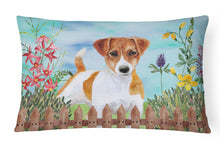 Load image into Gallery viewer, 12 in x 16 in  Outdoor Throw Pillow Jack Russell Terrier Spring Canvas Fabric Decorative Pillow