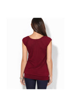Load image into Gallery viewer, Cap Sleeve Banded Hem Jersey Top - Wine