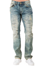 Load image into Gallery viewer, Men&#39;s Slim Straight Premium Denim Jeans Distressed Clouded Blue