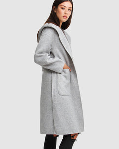 Walk This Way Wool Blend Oversized Coat - Grey