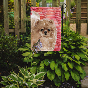 Pomeranian Love Garden Flag 2-Sided 2-Ply