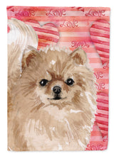 Load image into Gallery viewer, Pomeranian Love Garden Flag 2-Sided 2-Ply