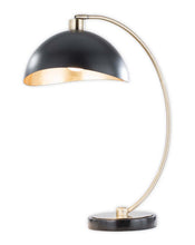 Load image into Gallery viewer, Nova of California Luna Bella 24&quot; Table Lamp in Weathered Brass and Matte Black/gold Leaf Shade with Dimmer Switch