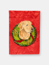 Load image into Gallery viewer, 28 x 40 in. Polyester Golden Retriever Cristmas Wreath Flag Canvas House Size 2-Sided Heavyweight