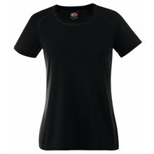 Load image into Gallery viewer, Fruit Of The Loom Ladies/Womens Performance Sportswear T-Shirt (Black)
