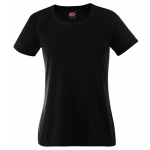 Fruit Of The Loom Ladies/Womens Performance Sportswear T-Shirt (Black)