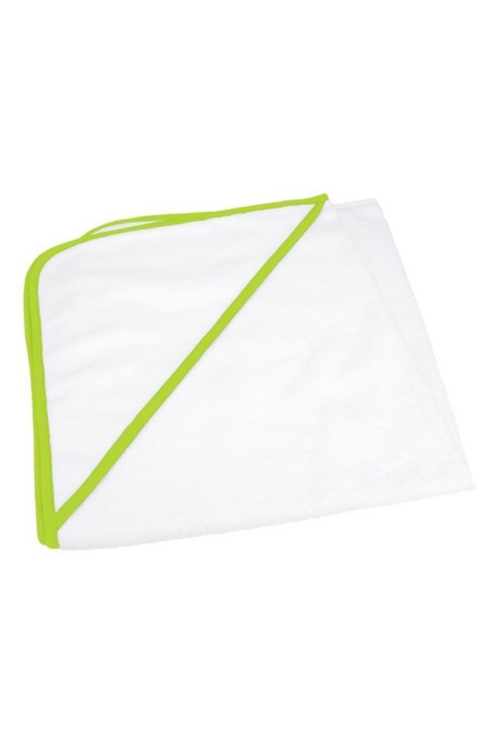 A&R Towels Baby/Toddler Babiezz All-over Sublimation Hooded Towel (White/ Lime Green) (One Size)