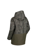 Load image into Gallery viewer, Regatta Childrens/Kids Selwyn Printed Waterproof Jacket (Dark Khaki)