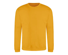 Load image into Gallery viewer, Just Hoods Unisex Crew Neck Plain Sweatshirt - Mustard Yellow