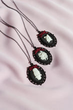 Load image into Gallery viewer, Dark Romance Porcelain Rose Cameo Necklace