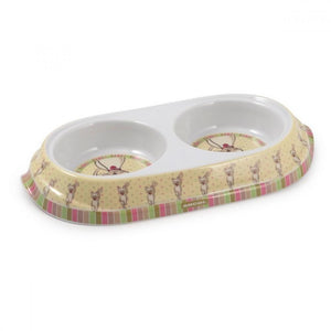 Ancol Lulu Double Cat Bowl (Multicolored) (One Size)