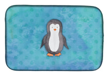 Load image into Gallery viewer, 14 in x 21 in Polkadot Penguin Watercolor Dish Drying Mat