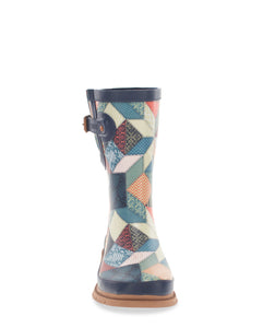 Women's Patchwork Mid Rain Boot