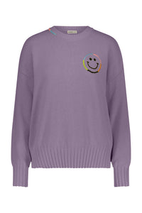 Cotton/Cashmere Smiley Crew Sweater