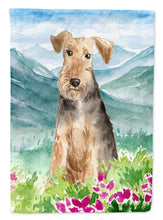 Load image into Gallery viewer, Mountian Flowers Welsh Terrier Garden Flag 2-Sided 2-Ply