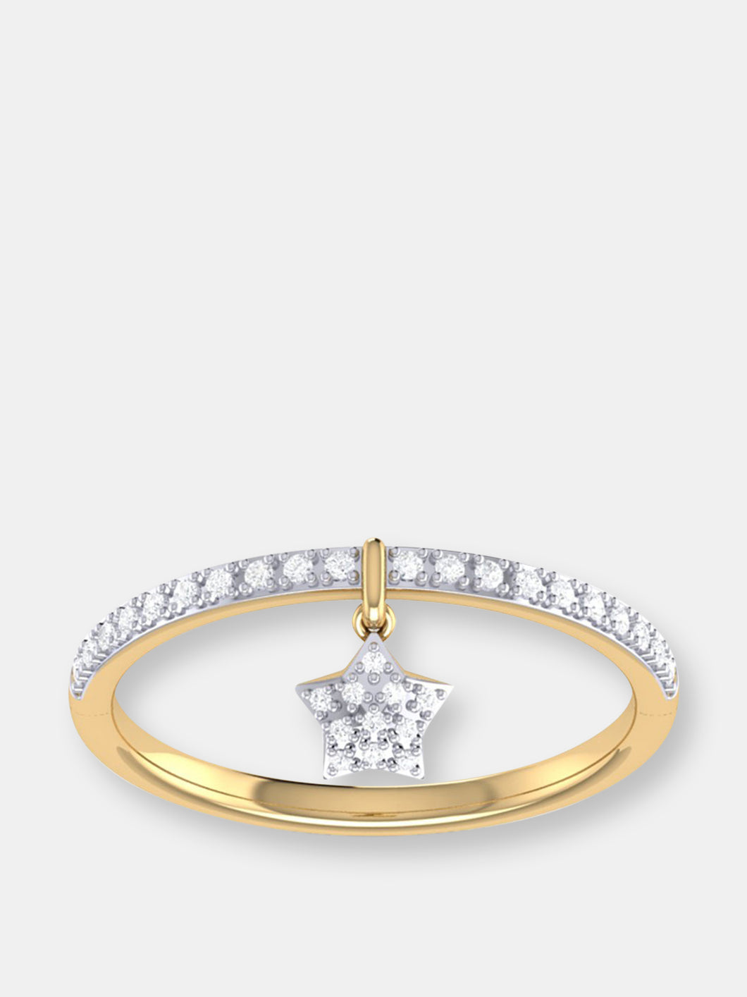 Starkissed Diamond Charm Ring in 14K Yellow Gold Vermeil on Sterling Silver
