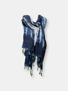 Dalsa Tie Dye Handmade Scarf With Twisted Fringes