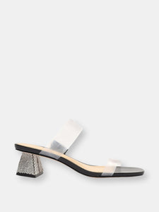 Ariellen Low Vinyl & Rhinestones Mule