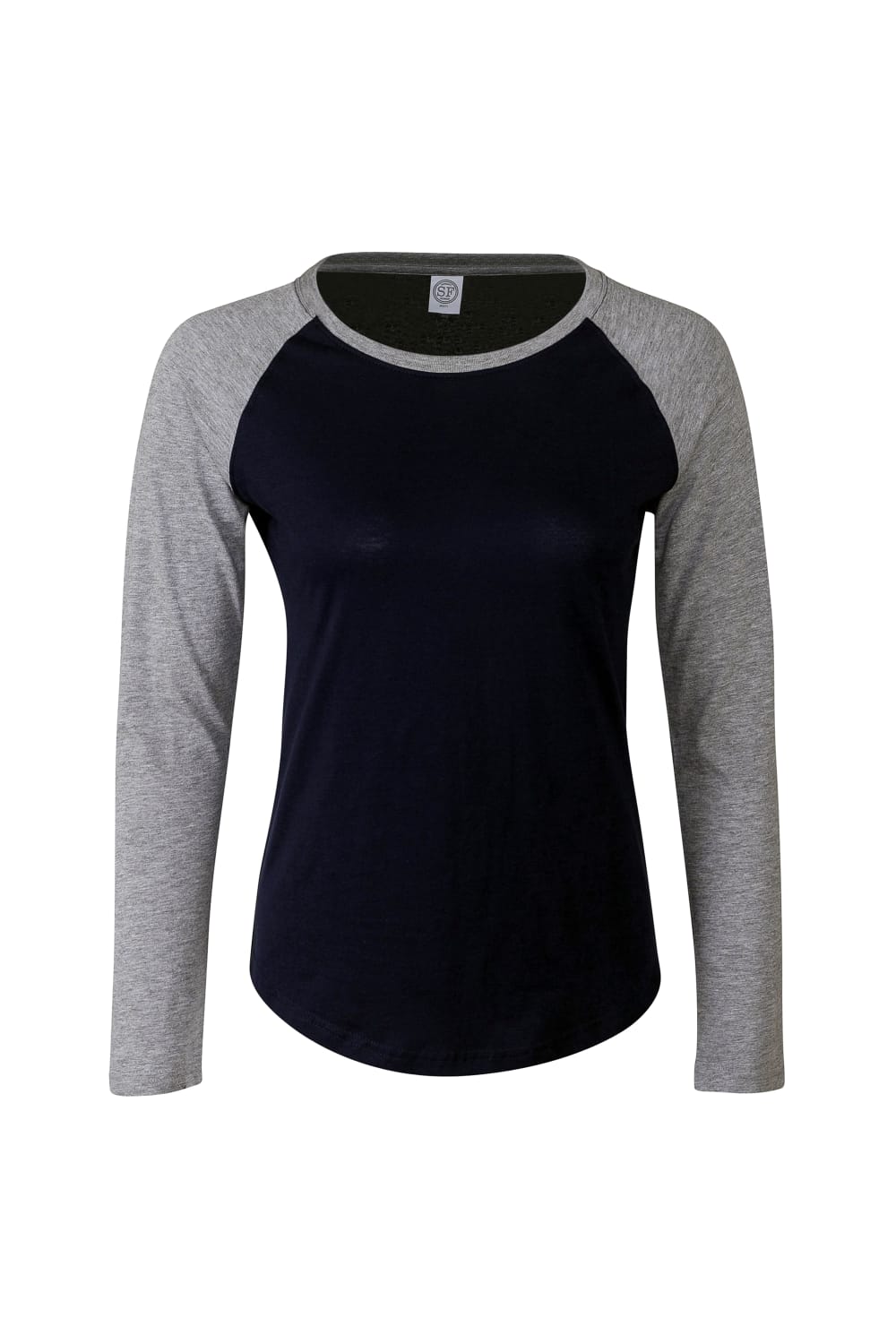 Skinnifit Womens/Ladies Long Sleeve Baseball T-Shirt (Oxford Navy/Heather Gray)