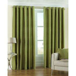 Riva Home Fiji Faux Silk Ringtop Curtains (Green) (66 x 54 inch)