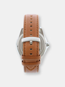 Armani Exchange Men's Drexler AX2635 Silver Leather Japanese Quartz Fashion Watch