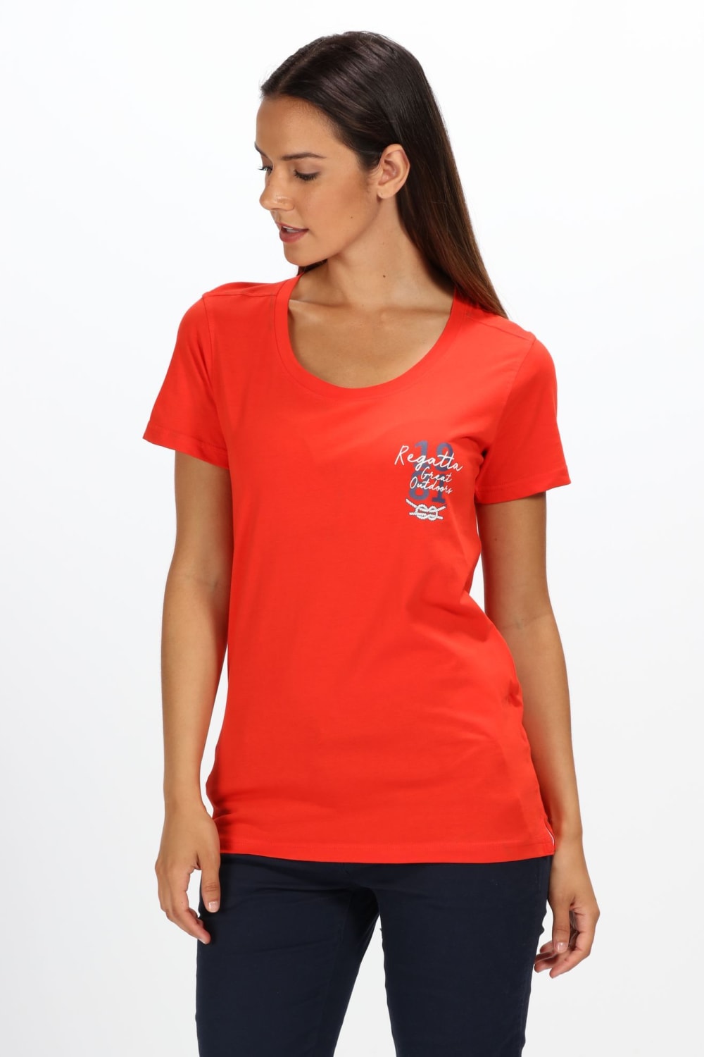 Womens/Ladies Filandra III Graphic T-Shirt - Fiery Red